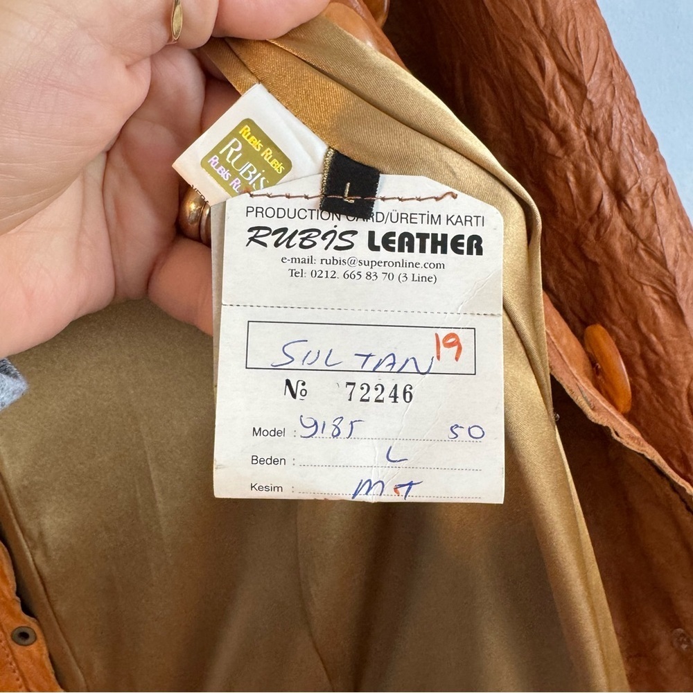 Rubie's boho Brown handmade leather jacket, Size L, NWOT - Picture 9 of 16